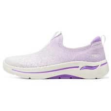 Skechers GO WALK Arch Fit Anti-Slip Wear-Resistant Breathable Support Low-Top Casual Shoes Women's White Purple 40
