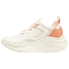 Skechers Cushioned Wear-Resistant Breathable Height Increasing Low-Top Casual Shoes Women's Beige Orange Natural/Orange, 35.5