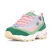 Skechers D'Lites 1.0 Chunky Shoes Green/Pink Women's 36