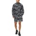 Skechers Casual Shorts Men Light Ink Black All Over Print Light Ink Black All Over Print, L