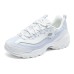 Skechers D'LITES 1.0 Cushioning Wear-Resistant Low-Top Casual Shoes Women's White Blue White blue, 37