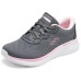 Skechers Sport Anti Slip Wear Resistant Low Top Casual Running Shoes Women's Gray Pink Charcoal Gray/Pink, 38
