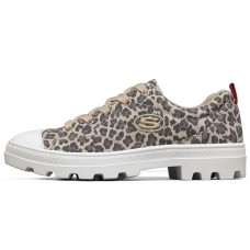 Skechers Roadies Low Top Canvas Shoe Leopard/Grey Women's 37.5