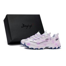 Skechers D'Lites 1.0 Chunky Sneakers Women's Low-Top White Purple White, 36