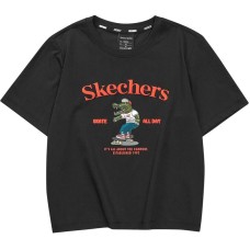 Skechers Funny Monster T Shirt Women's Carbon Black Carbon Black 0018, S