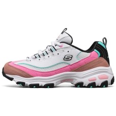Skechers D'Lites 1.0 Chunky Sneakers Women's Low-Top White/Pink/Blue 35